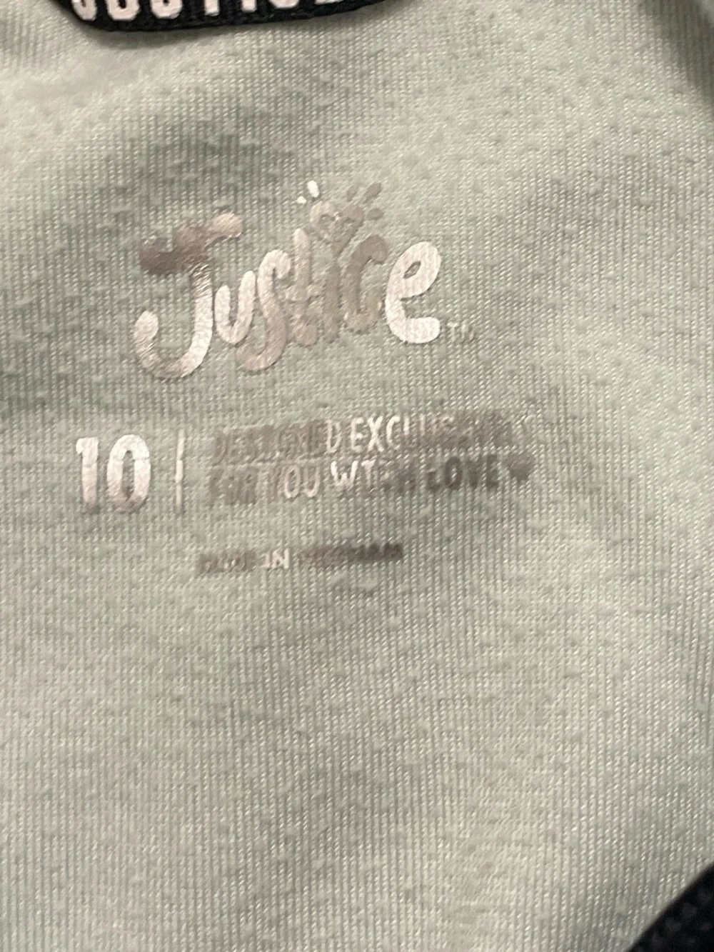 Justice Girls Light Green Hooded Velour Pullover size 10